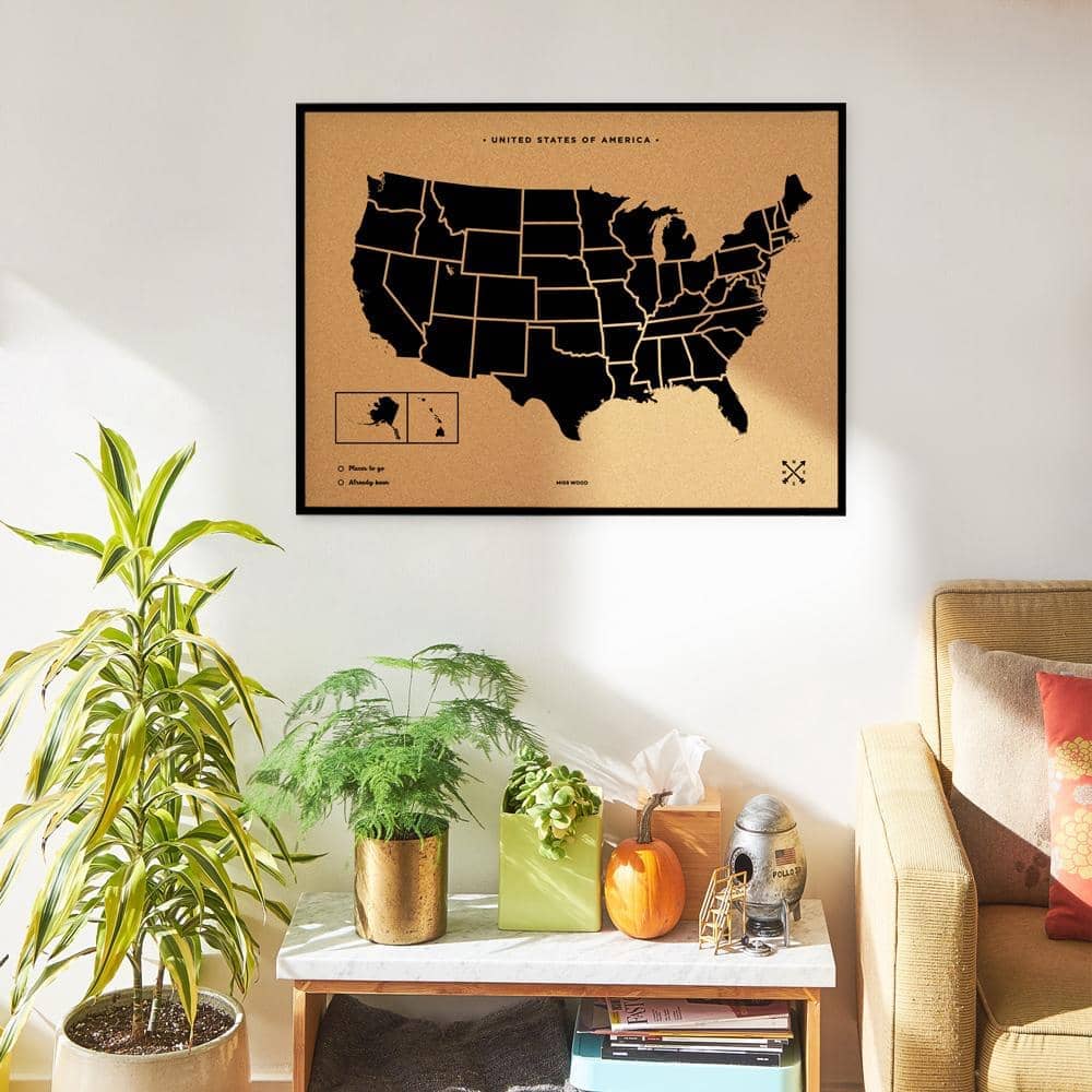 Mapa de corcho - Woody Map Natural EE.UU. - Misswood