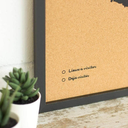 Mapa de corcho - Woody Map Natural Francia - Misswood