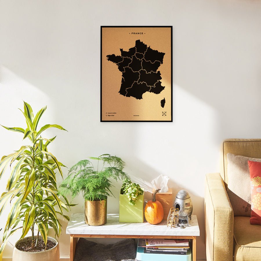 Mapa de corcho - Woody Map Natural Francia - Misswood