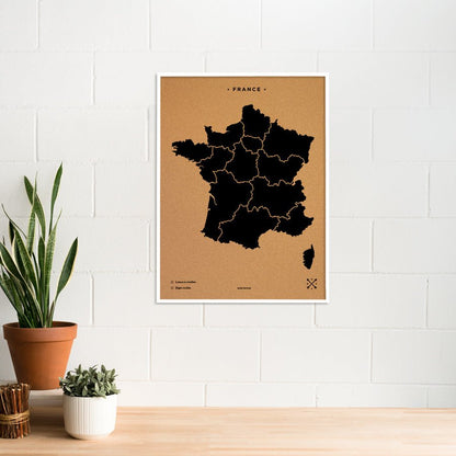 Mapa de corcho - Woody Map Natural Francia - Misswood