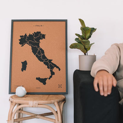 Mapa de corcho - Woody Map Natural Italia - Misswood