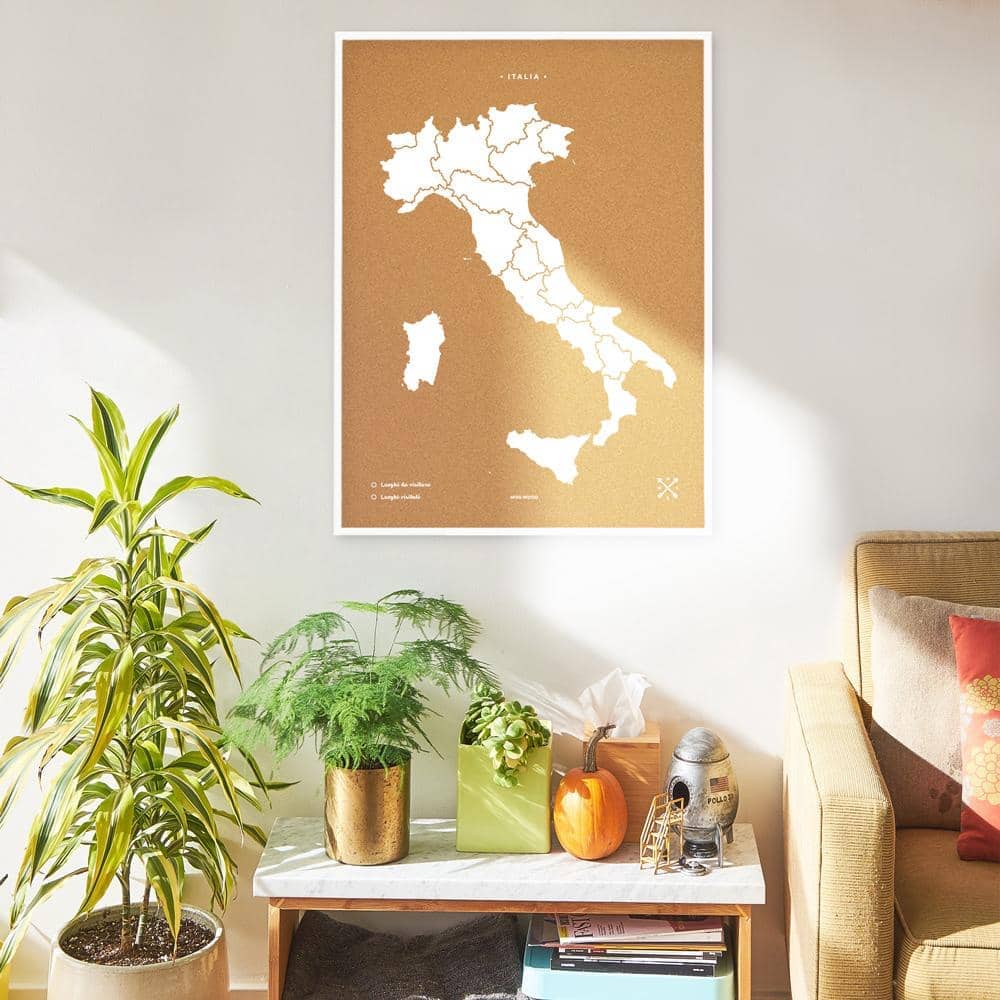 Mapa de corcho - Woody Map Natural Italia - Misswood