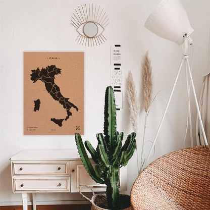 Mapa de corcho - Woody Map Natural Italia - Misswood