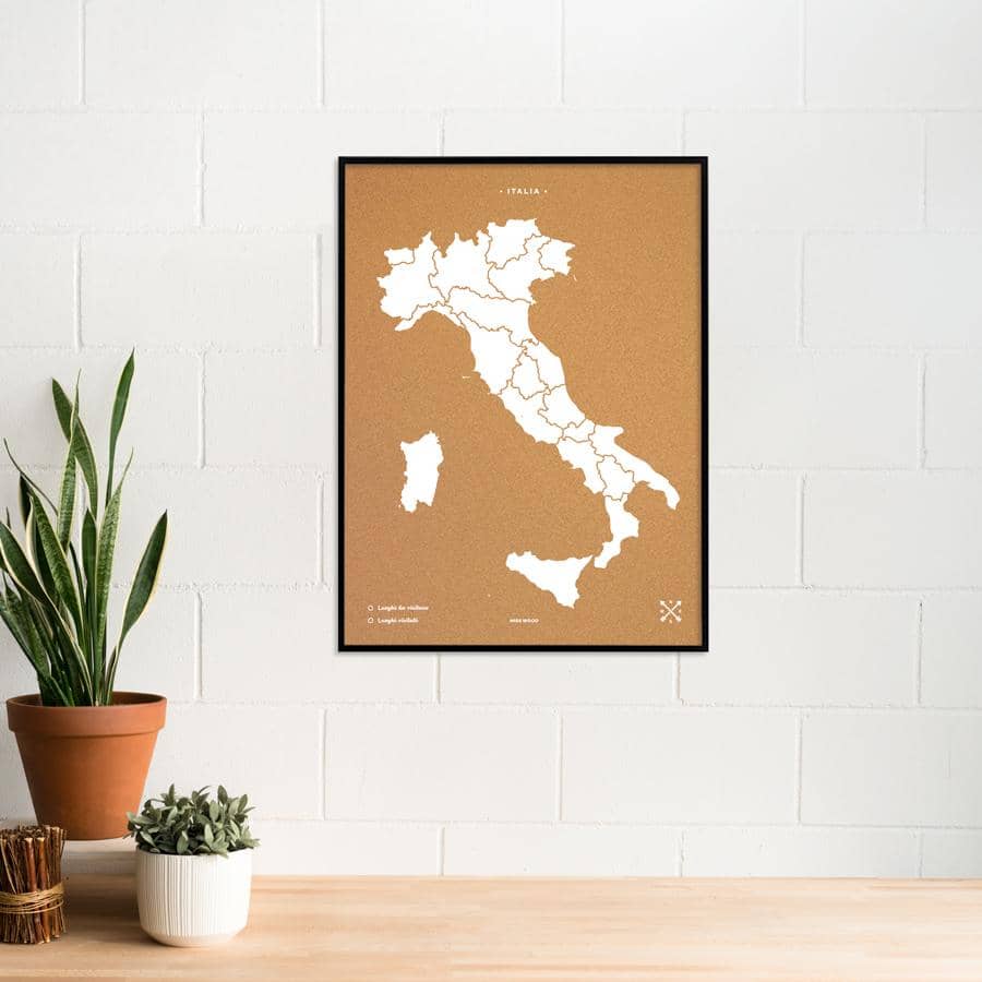 Mapa de corcho - Woody Map Natural Italia - Misswood