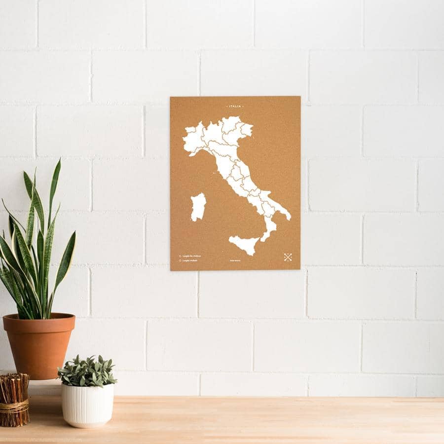 Mapa de corcho - Woody Map Natural Italia - Misswood