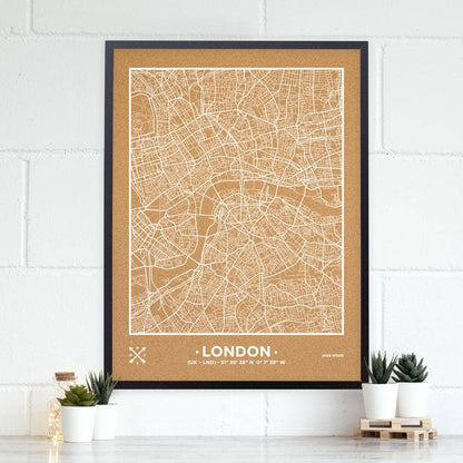 Mapa de corcho - Woody Map Natural Londres - Misswood
