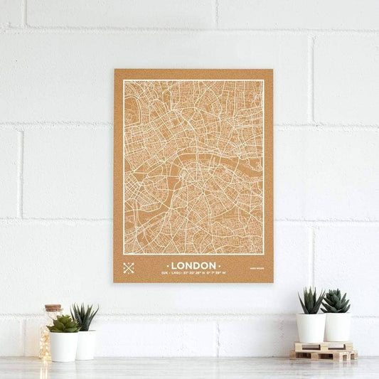 Mapa de corcho - Woody Map Natural Londres - Misswood