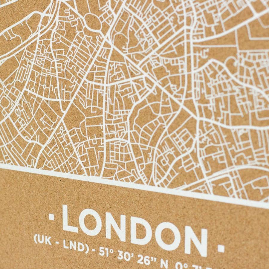 Mapa de corcho - Woody Map Natural Londres - Misswood