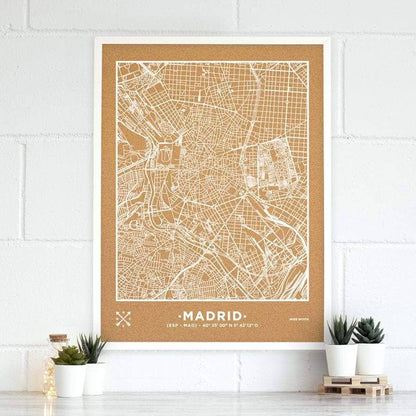 Mapa de corcho - Woody Map Natural Madrid - Misswood
