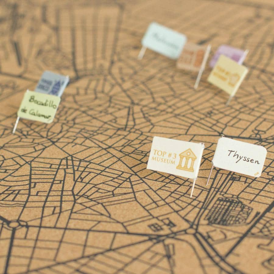 Mapa de corcho - Woody Map Natural Madrid - Misswood