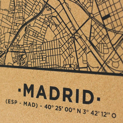 Mapa de corcho - Woody Map Natural Madrid - Misswood