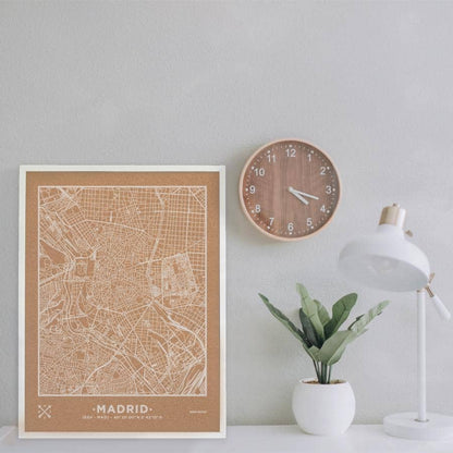Mapa de corcho - Woody Map Natural Madrid - Misswood
