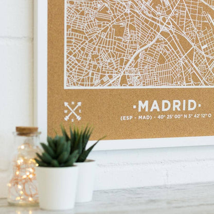 Mapa de corcho - Woody Map Natural Madrid - Misswood