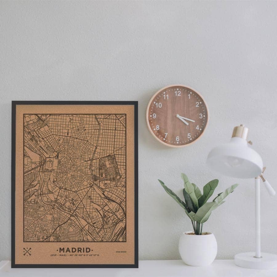 Mapa de corcho - Woody Map Natural Madrid - Misswood
