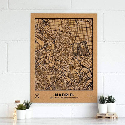 Mapa de corcho - Woody Map Natural Madrid - Misswood
