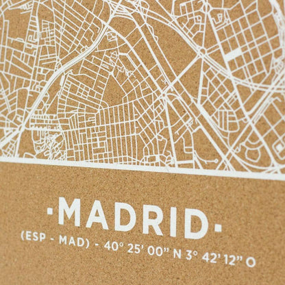 Mapa de corcho - Woody Map Natural Madrid - Misswood