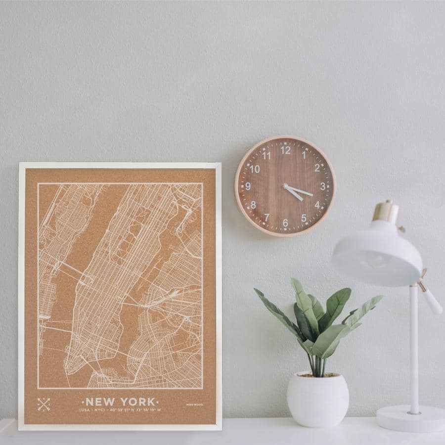 Mapa de corcho - Woody Map Natural Nueva York - Misswood