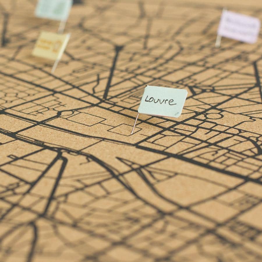 Mapa de corcho - Woody Map Natural Paris - Misswood
