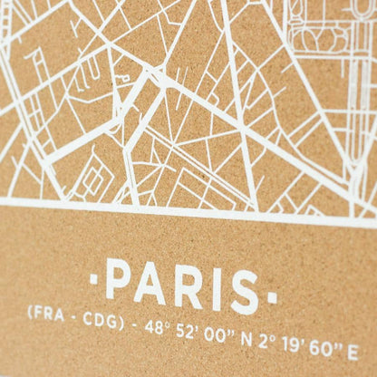 Mapa de corcho - Woody Map Natural Paris - Misswood