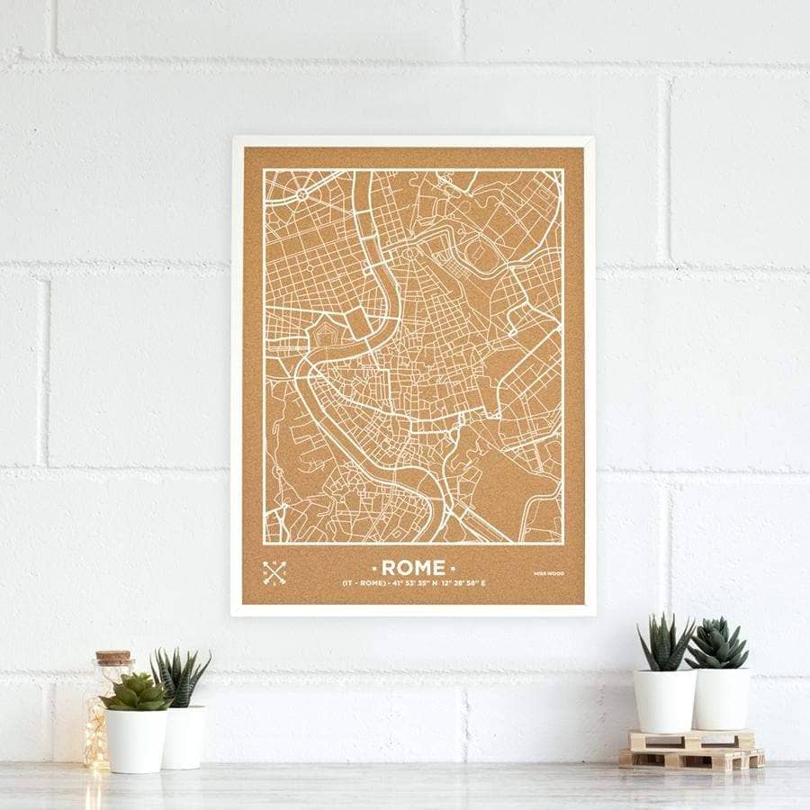 Mapa de corcho - Woody Map Natural Roma - Misswood
