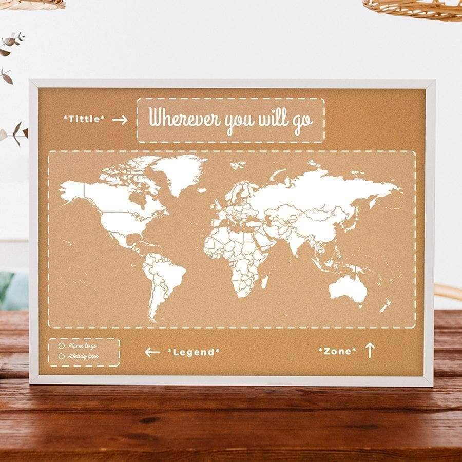 Mapa de corcho - Woody Map Personalizado - Misswood