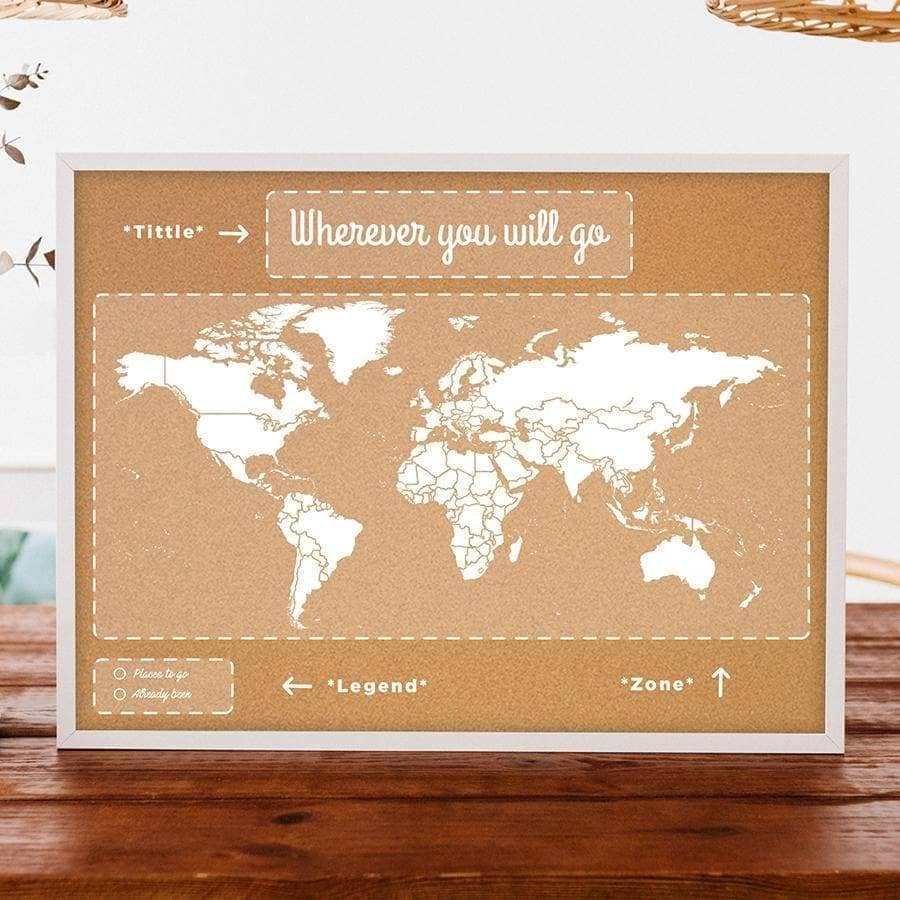 Mapa de corcho - Woody Map Personalizado - Misswood