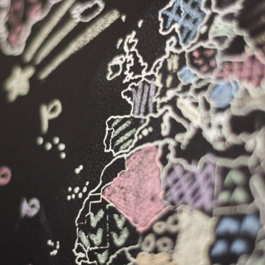 Mapa de pizarra - Woody Map Chalkboard - Misswood