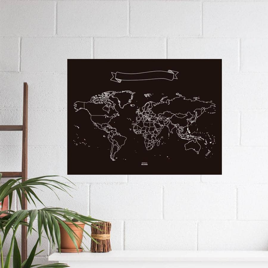 Mapa de pizarra - Woody Map Chalkboard - Misswood