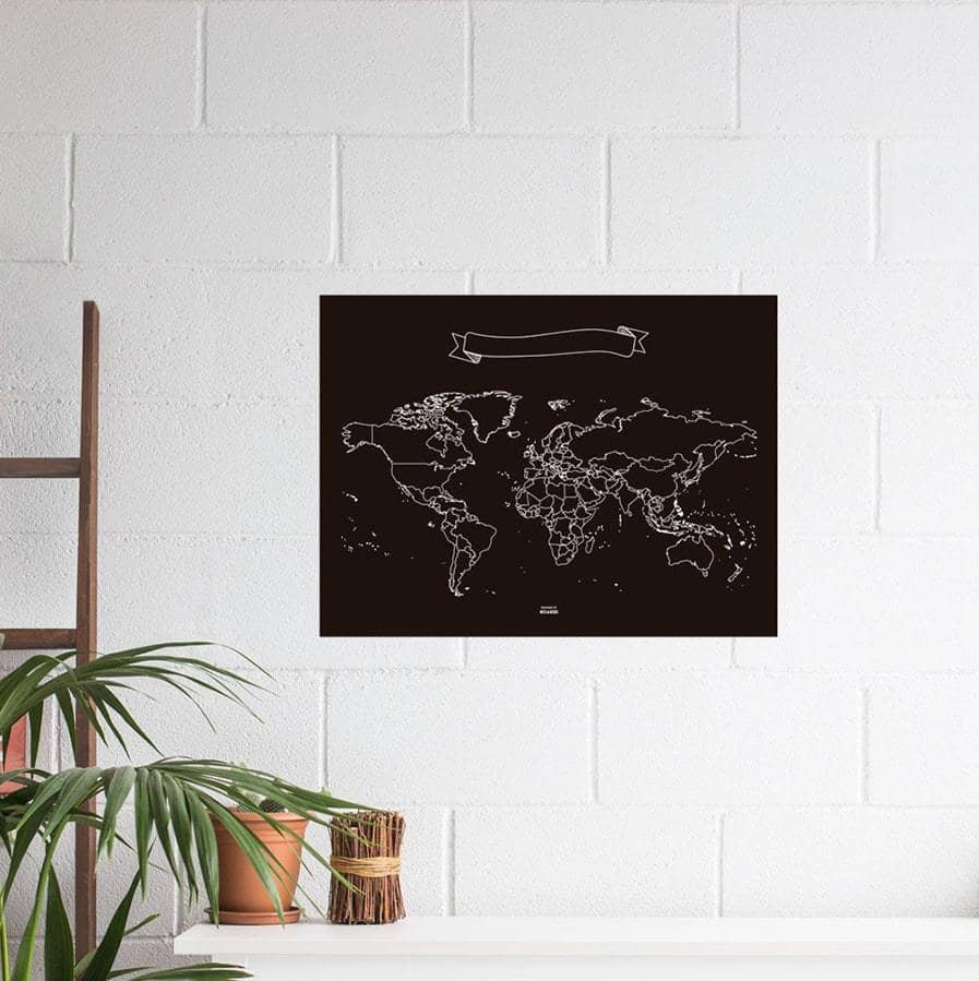 Mapa de pizarra - Woody Map Chalkboard - Misswood
