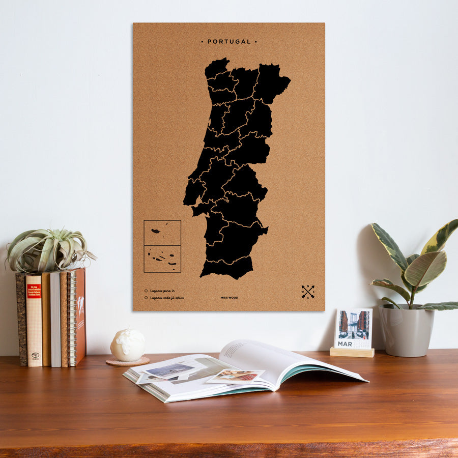 Mapa de corcho - Woody Map Natural Portugal----Misswood