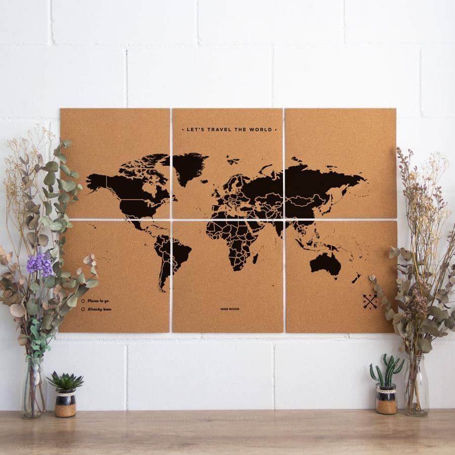 Mapa del mundo de corcho - Woody Map Natural Puzzle - Misswood