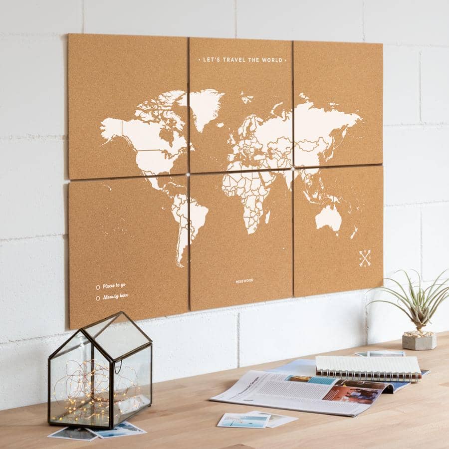 Mapa del mundo de corcho - Woody Map Natural Puzzle - Misswood