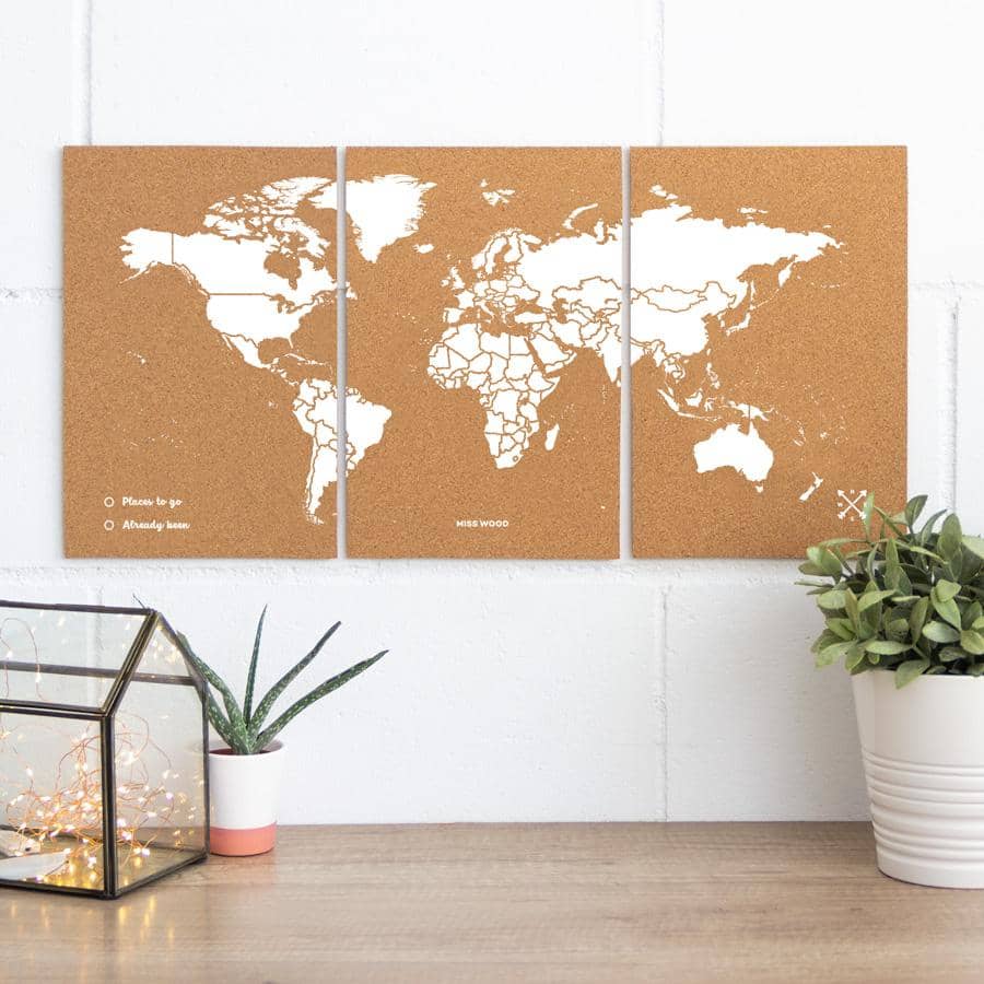 Mapa del mundo de corcho - Woody Map Natural Puzzle - Misswood