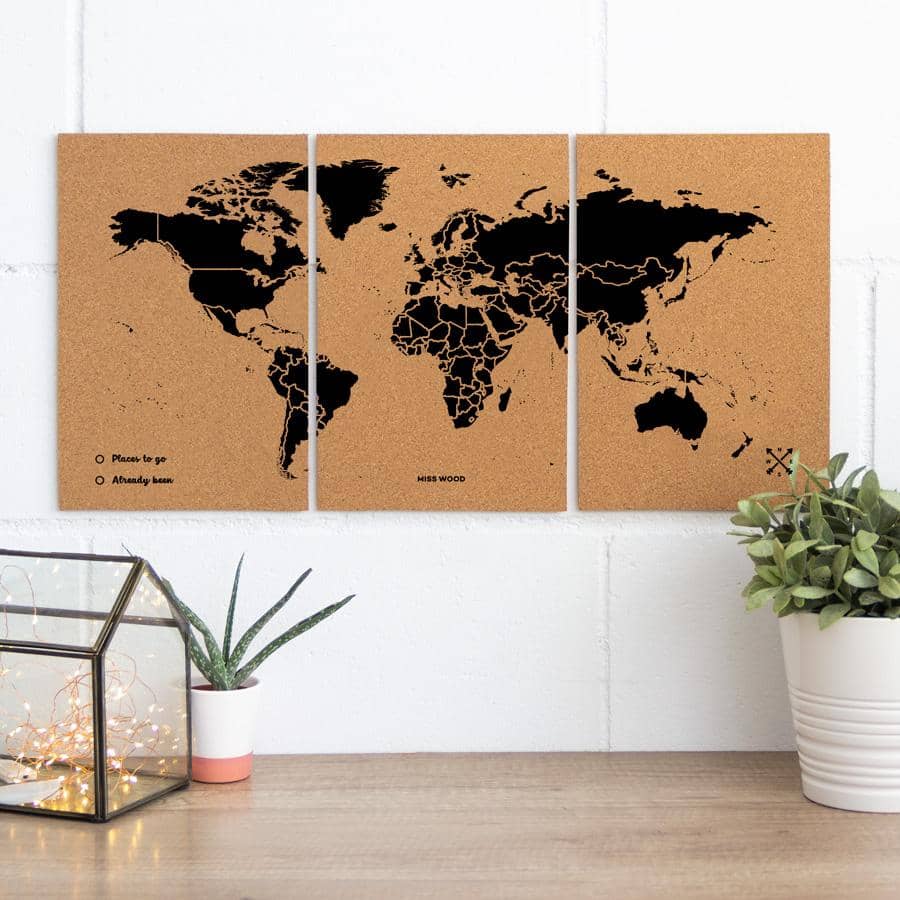 Mapa del mundo de corcho - Woody Map Natural Puzzle - Misswood