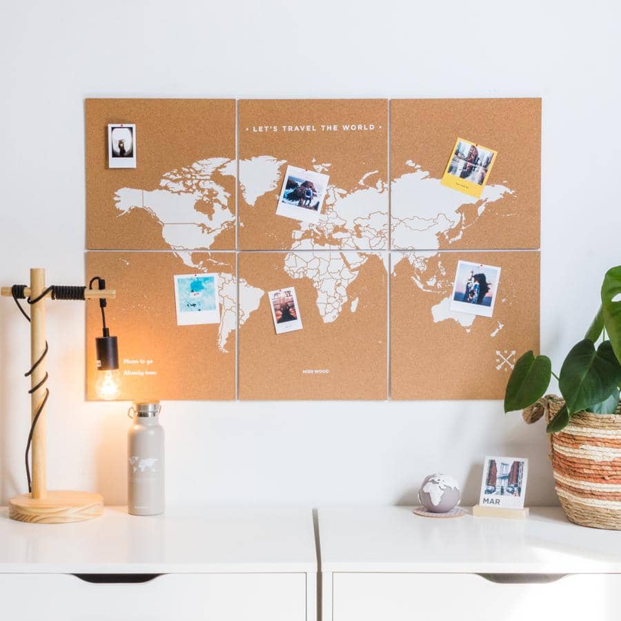 Mapa del mundo de corcho - Woody Map Natural Puzzle - Misswood