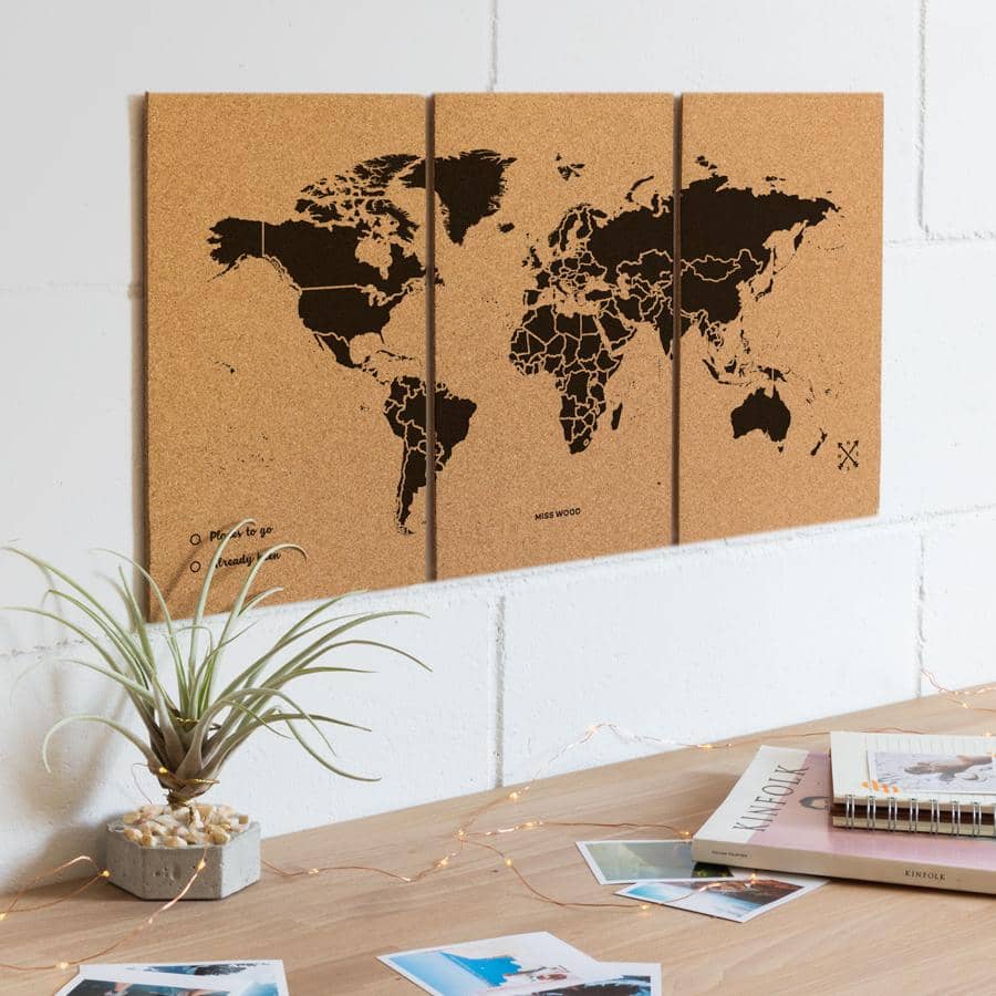 Mapa del mundo de corcho - Woody Map Natural Puzzle - Misswood