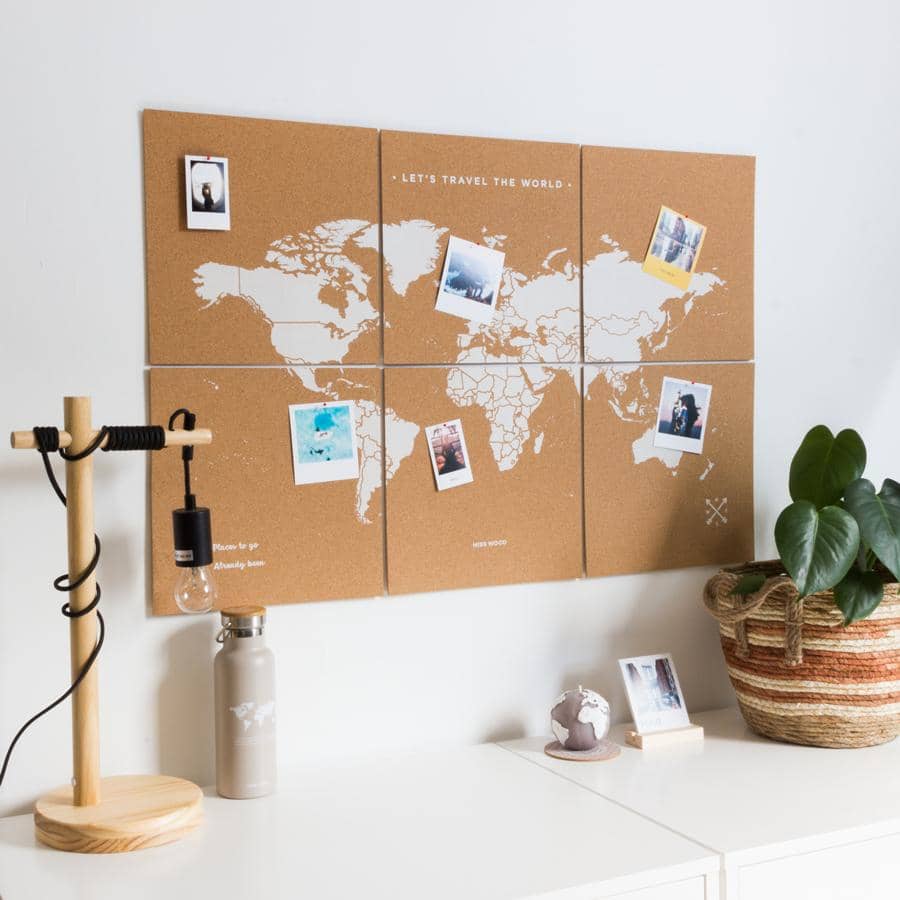 Mapa del mundo de corcho - Woody Map Natural Puzzle - Misswood