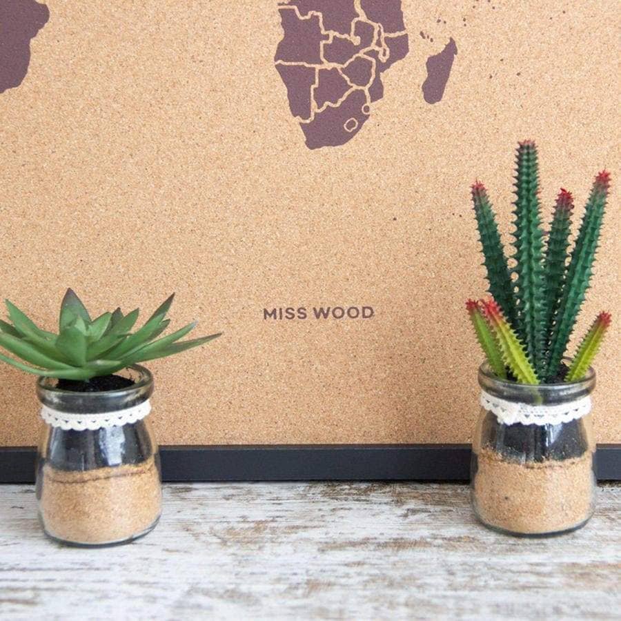 Mapamundi corcho - Woody Map Natural World - Misswood
