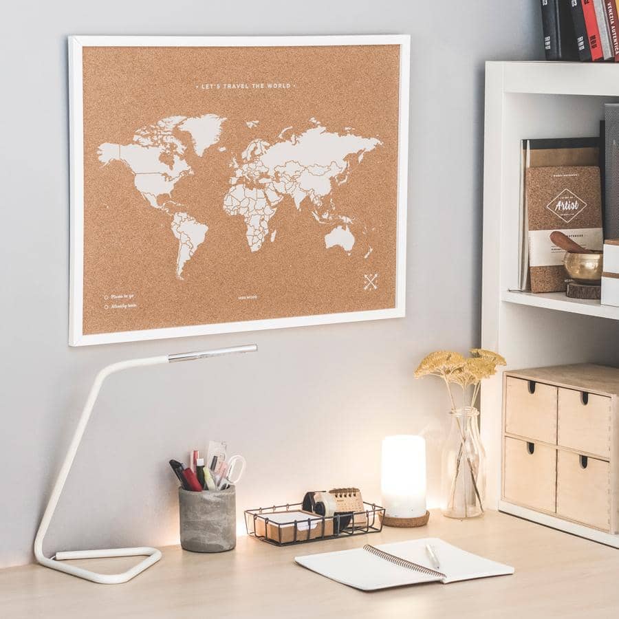 Mapamundi corcho - Woody Map Natural World - Misswood