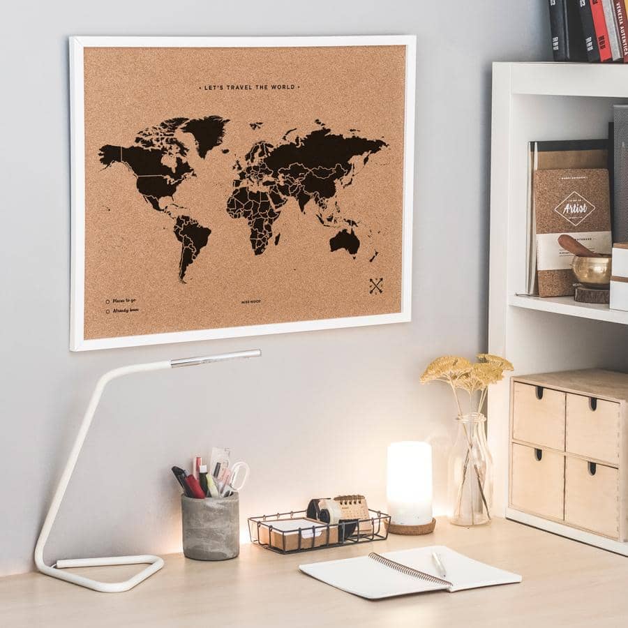 Mapamundi corcho - Woody Map Natural World - Misswood