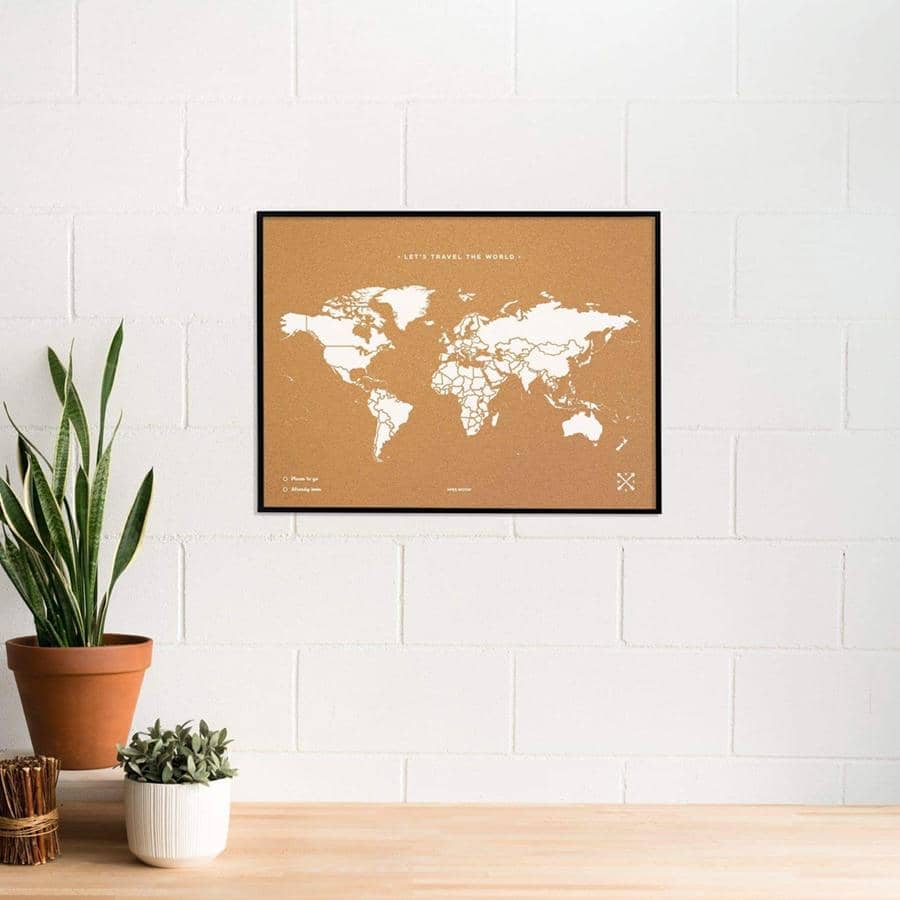 Mapamundi corcho - Woody Map Natural World - Misswood