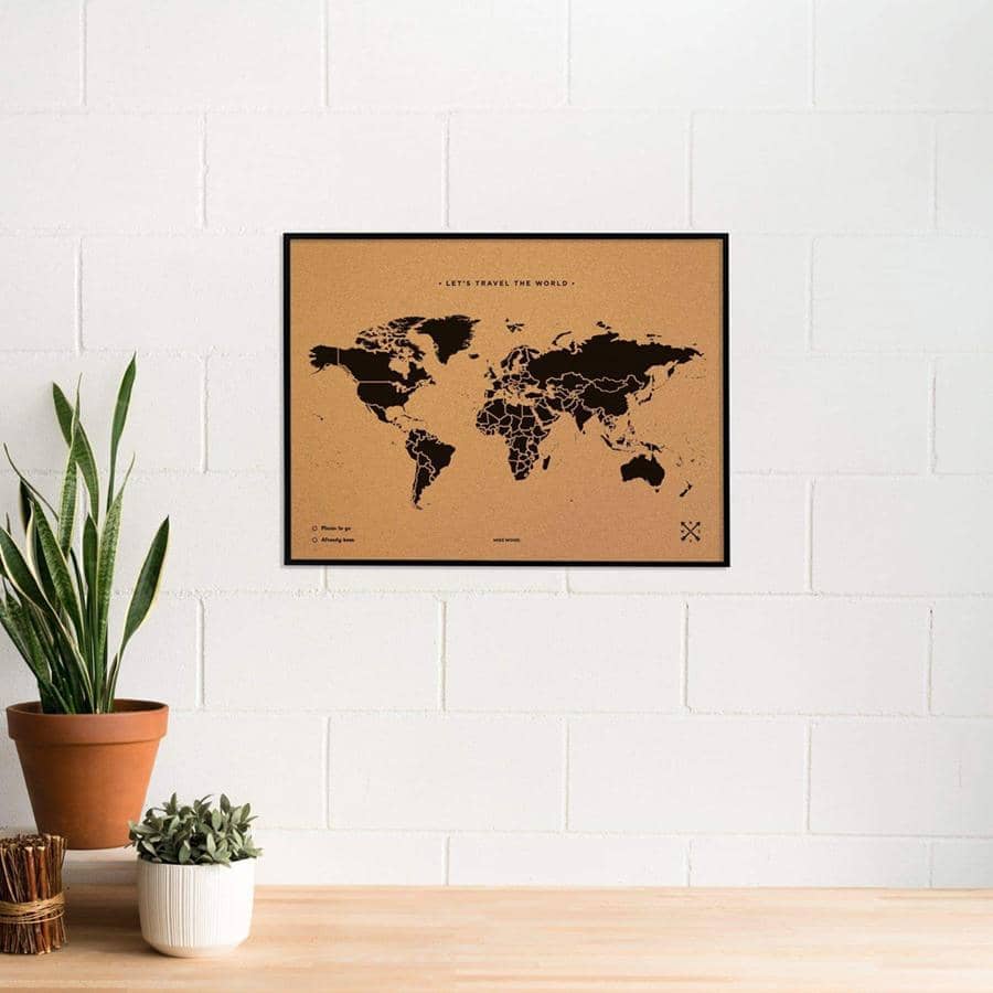 Mapamundi corcho - Woody Map Natural World - Misswood