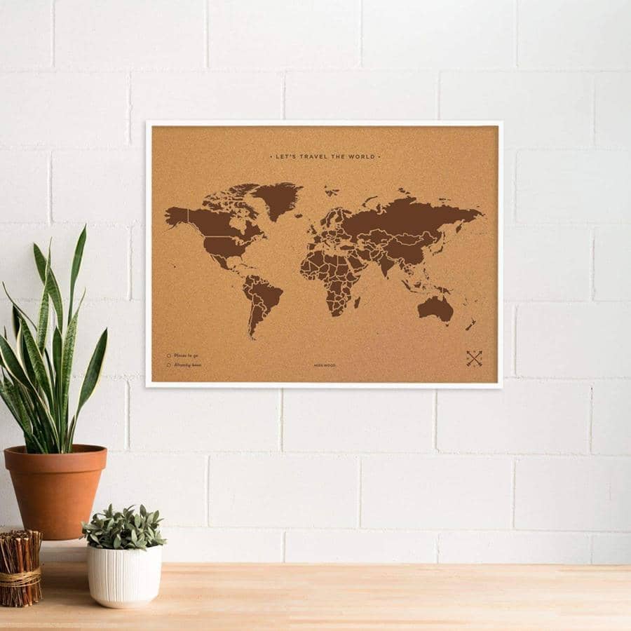 Mapamundi corcho - Woody Map Natural World - Misswood
