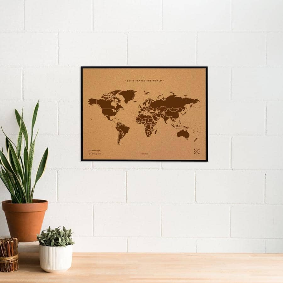 Mapamundi corcho - Woody Map Natural World - Misswood