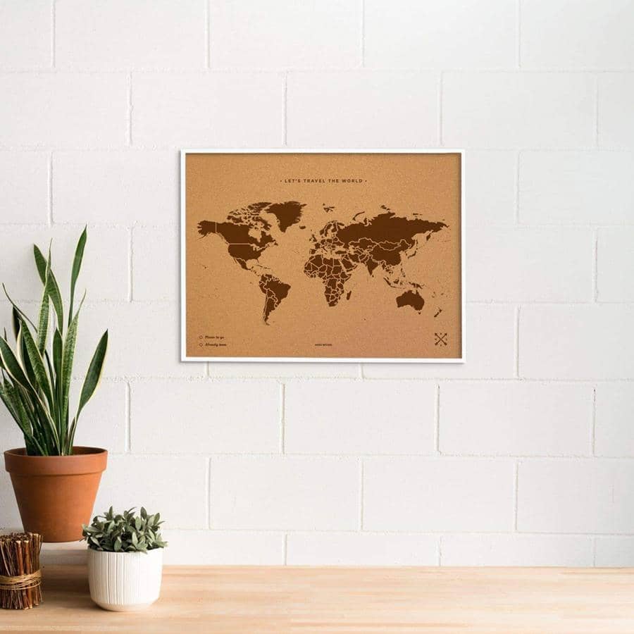 Mapamundi corcho - Woody Map Natural World - Misswood