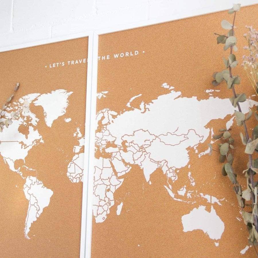 Mapamundi corcho - Woody Map Natural World - Misswood