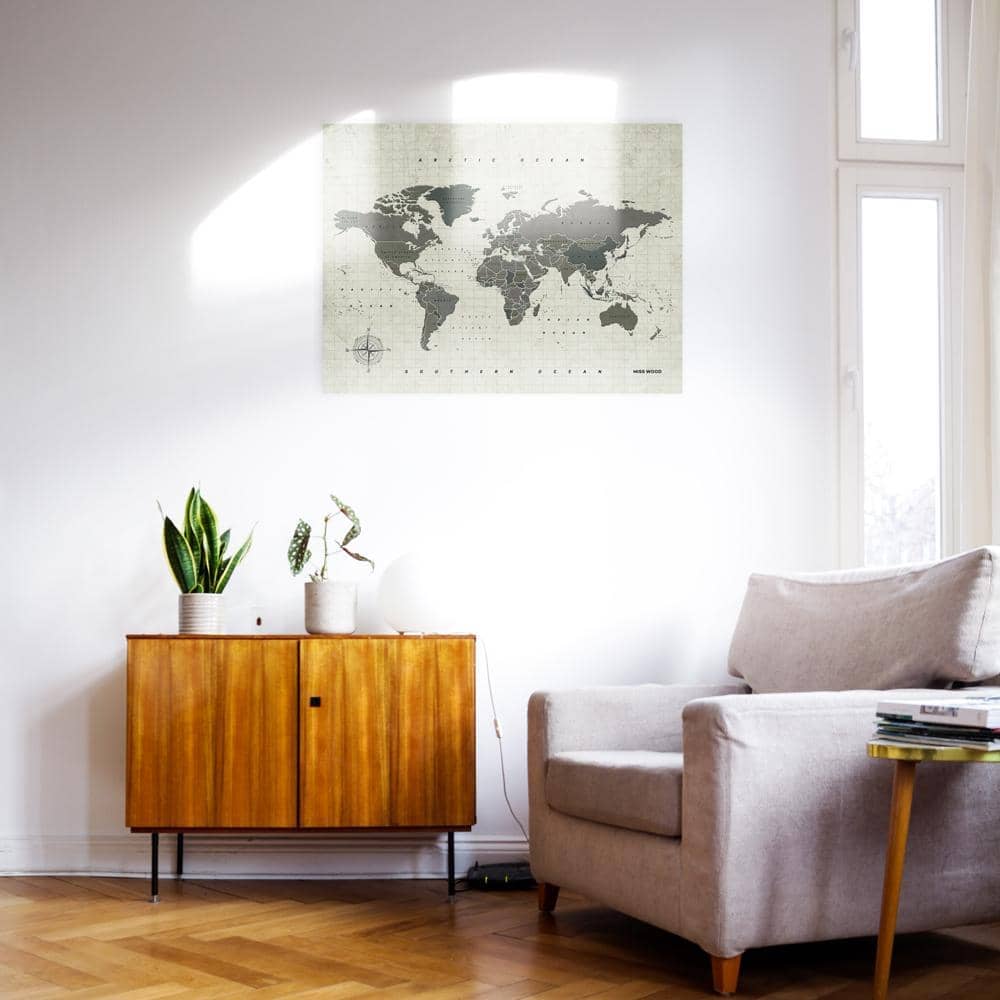 Mapamundi corcho - Woody Map Watercolor Amazonia - Misswood