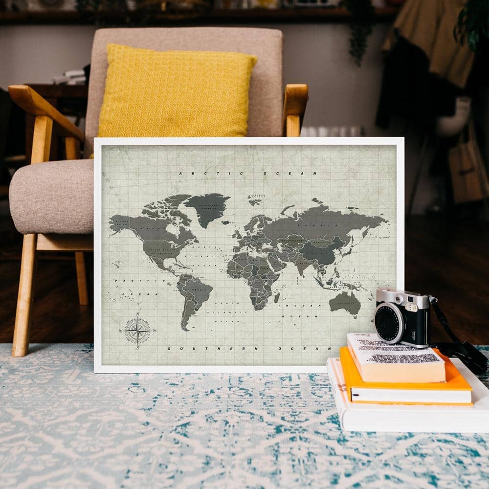 Mapamundi corcho - Woody Map Watercolor Amazonia - Misswood