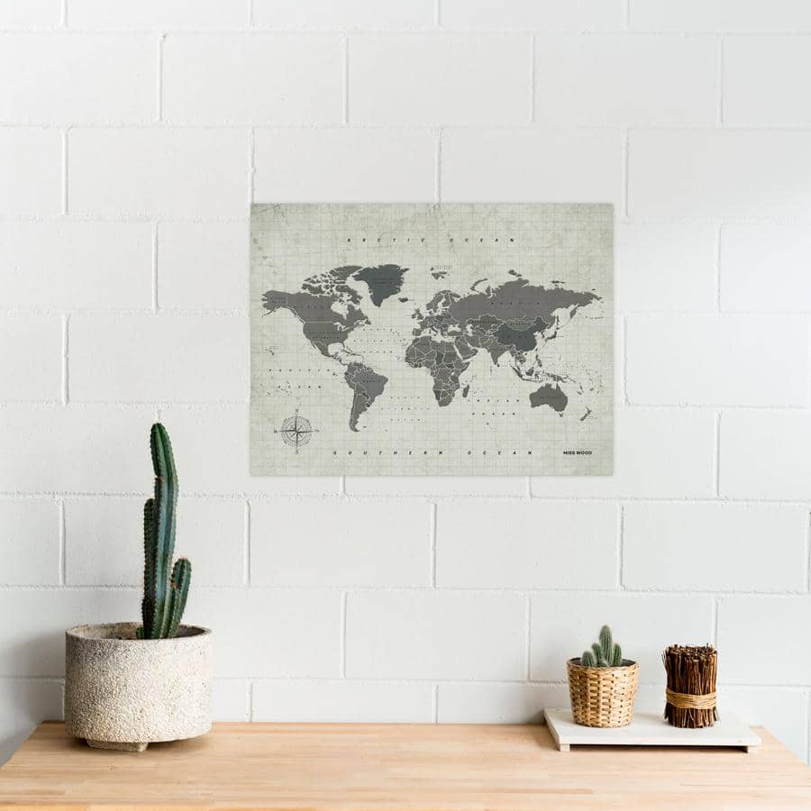 Mapamundi corcho - Woody Map Watercolor Amazonia - Misswood