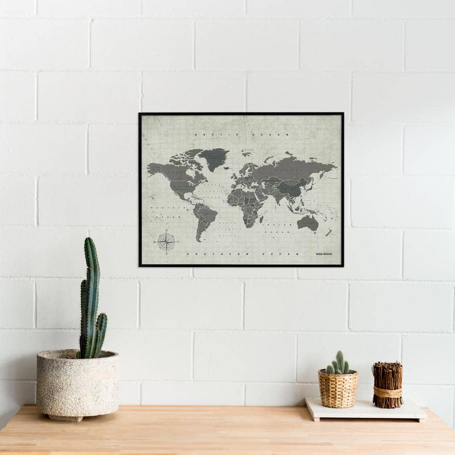 Mapamundi corcho - Woody Map Watercolor Amazonia - Misswood